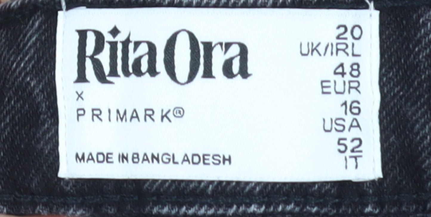 Rita Ora x Primark Women’s Black Studded Straight Jeans Size 20