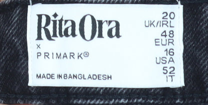 Rita Ora x Primark Women’s Black Studded Straight Jeans Size 20
