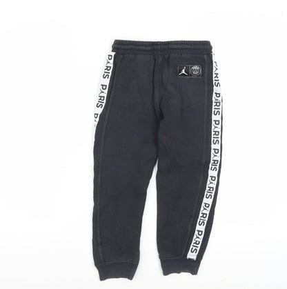 Jordan Boys Black 6-7 Years Jogger Trousers with Paris Side Stripes