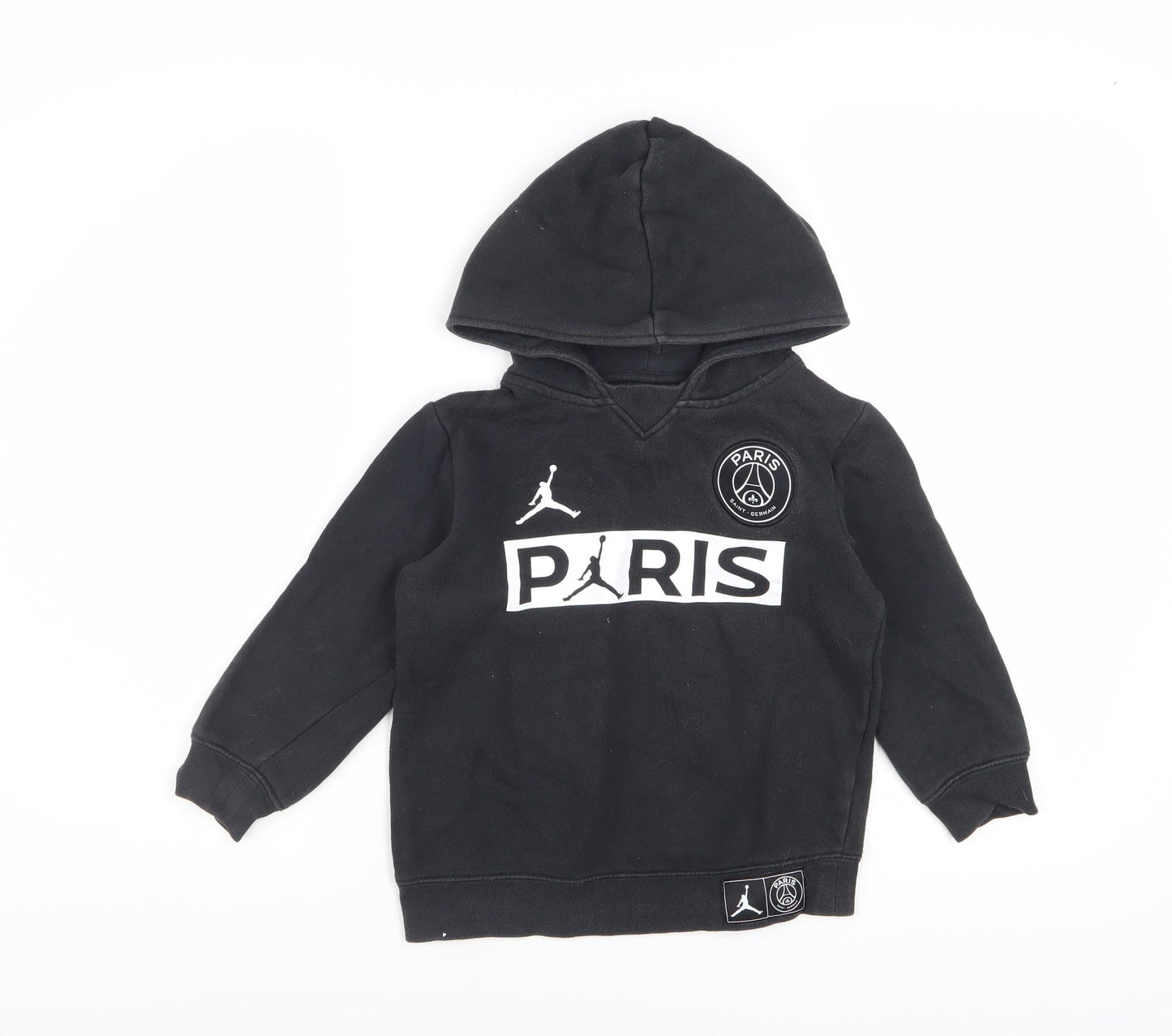 Jordan PSG Boys Black Pullover Hoodie 6-7 Years Cotton Blend