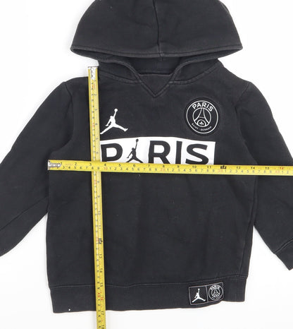Jordan PSG Boys Black Pullover Hoodie 6-7 Years Cotton Blend