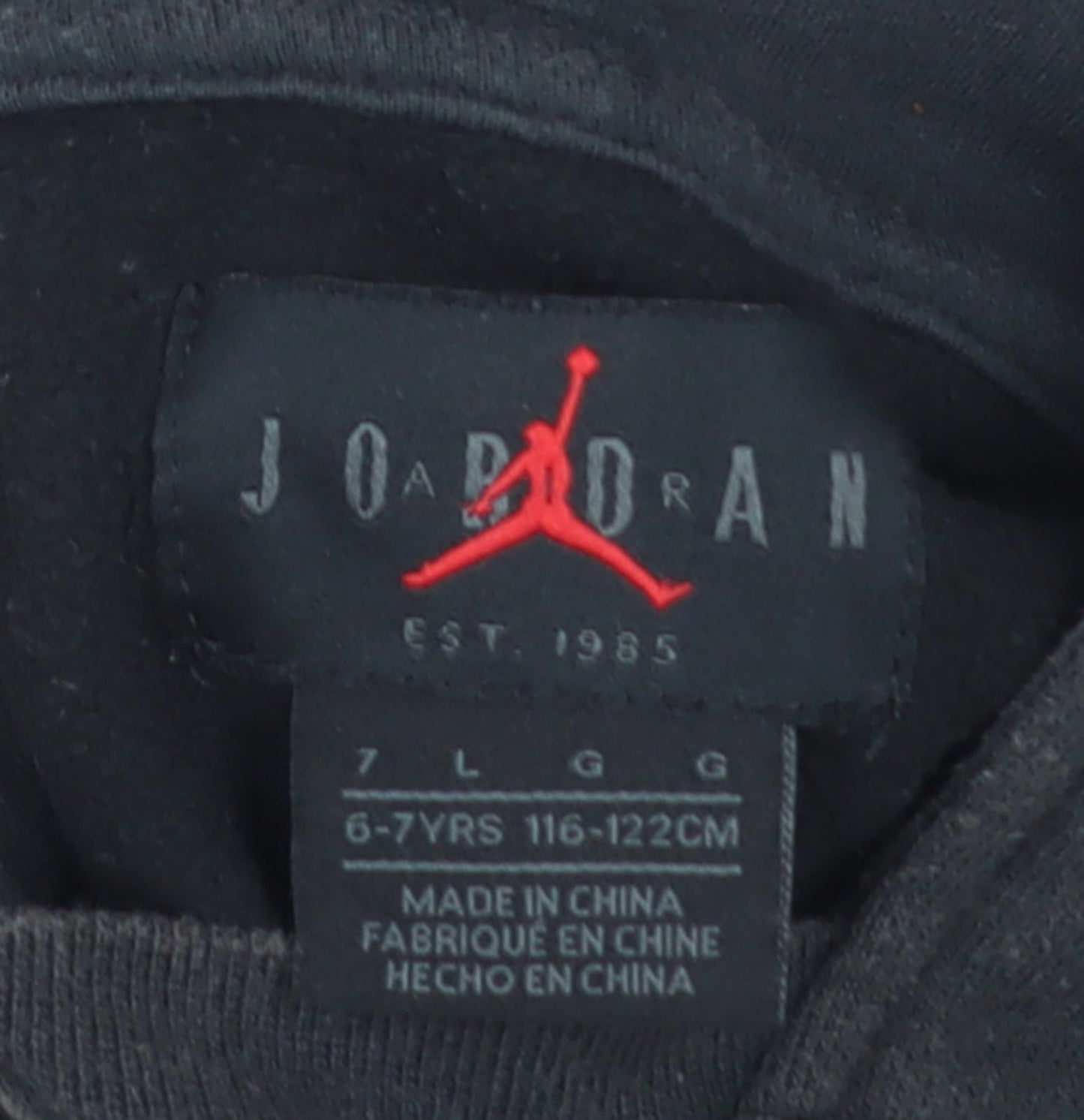 Jordan PSG Boys Black Pullover Hoodie 6-7 Years Cotton Blend