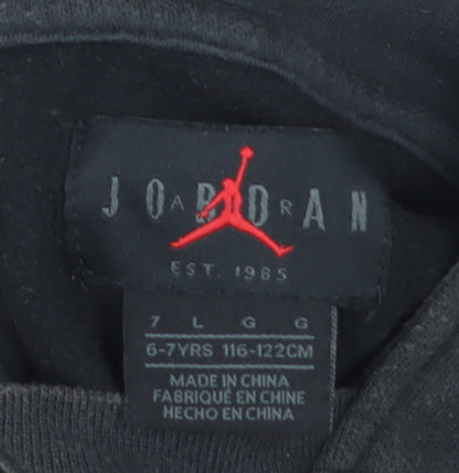 Jordan PSG Boys Black Pullover Hoodie 6-7 Years Cotton Blend