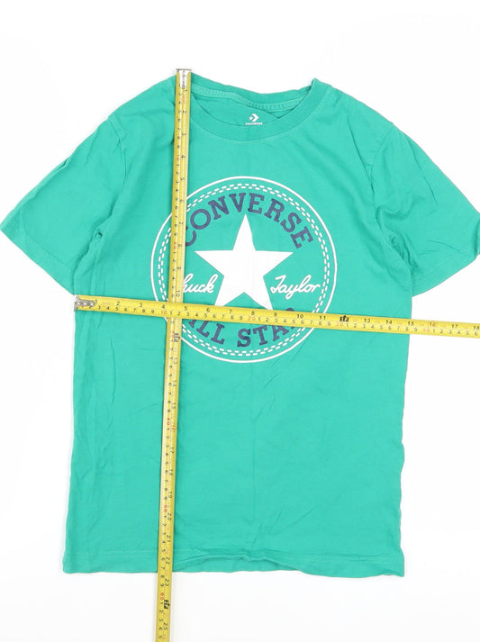 Converse Boys Green Logo T-Shirt Size 10-12 Years Short Sleeve Cotton