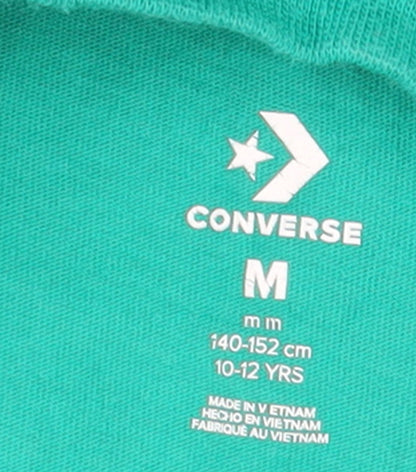 Converse Boys Green Logo T-Shirt Size 10-12 Years Short Sleeve Cotton