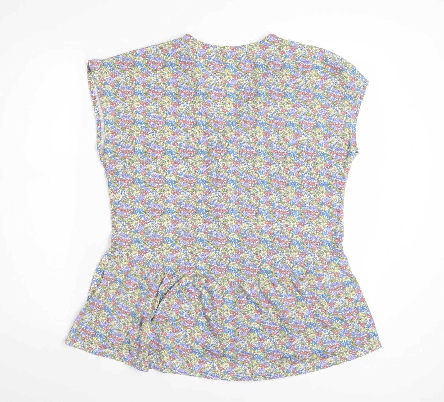 Cerulean by Blue Diamond Women's Multi Floral Peplum Blouse Size M