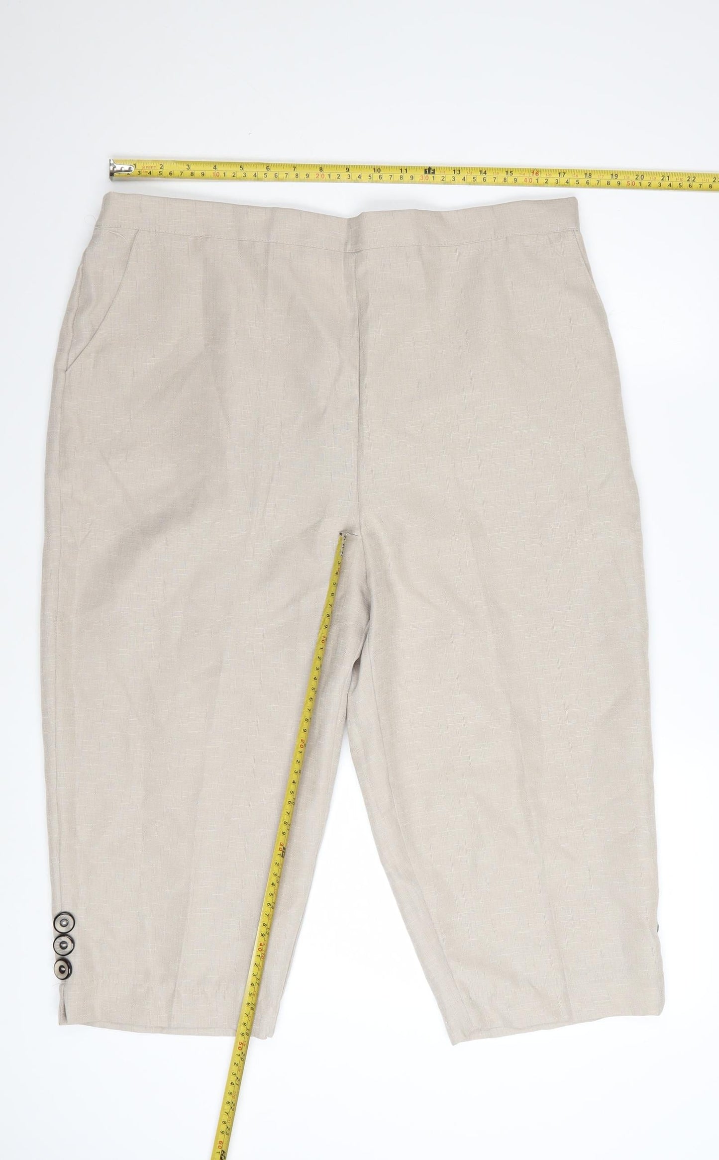 Emma Collection Womens Beige Size 20 Cropped Trousers