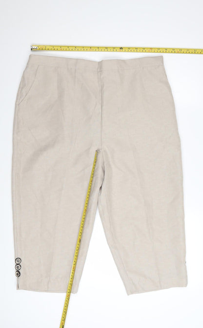 Emma Collection Womens Beige Size 20 Cropped Trousers