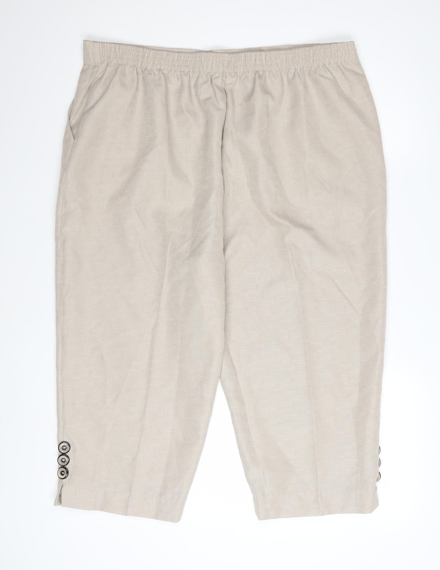 Emma Collection Womens Beige Size 20 Cropped Trousers