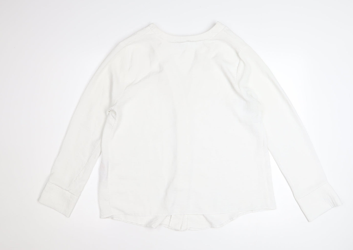 New Look Maternity White V-Neck Button-Up Long Sleeve Blouse UK 14