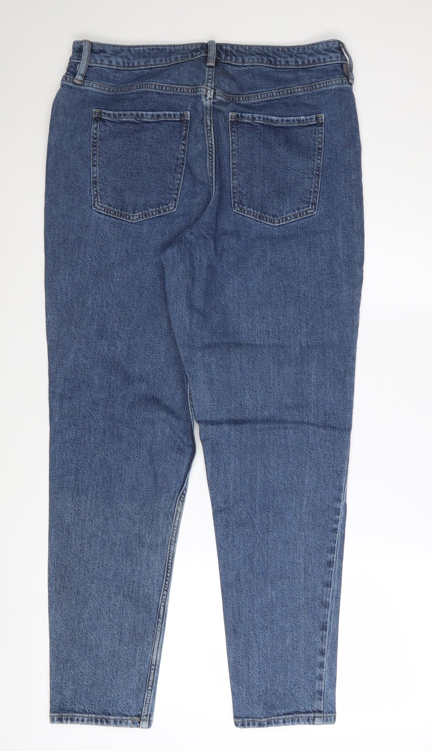 F&F Women's Blue High Rise Straight Denim Jeans Size 14 Tall