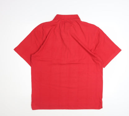 Dunlop Men Red Regular Fit Cotton Blend Polo Shirt Size L