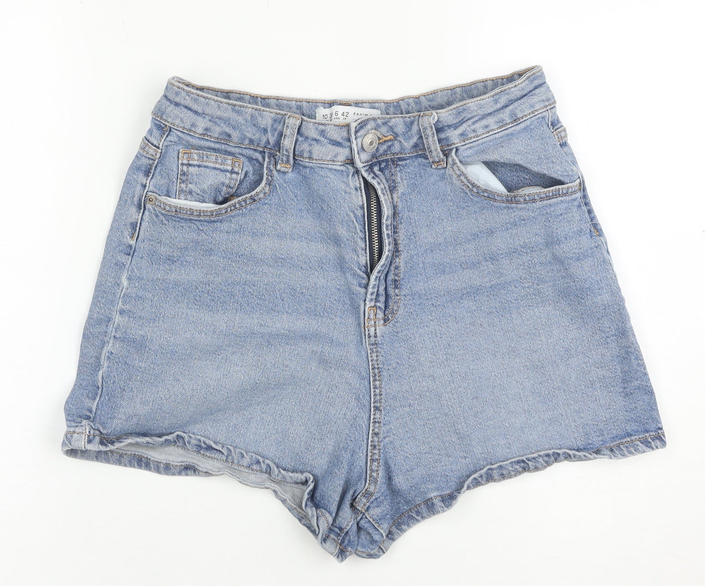 Denim Co. Women's Blue High Rise Mom Denim Shorts Size 10
