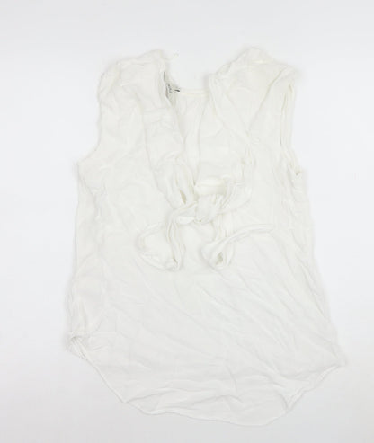 Next Women’s White Sleeveless Viscose Blouse Size 10
