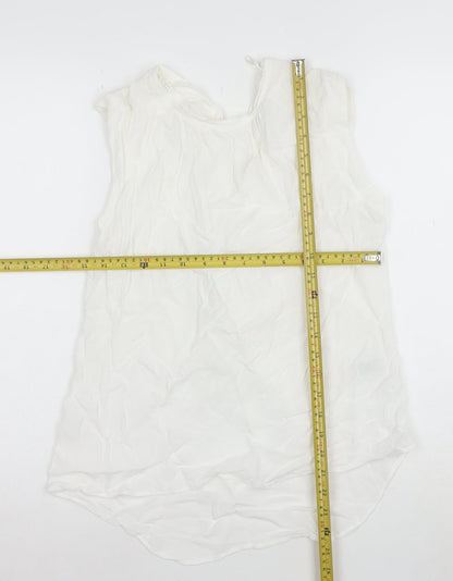 Next Women’s White Sleeveless Viscose Blouse Size 10