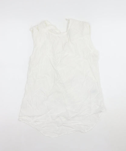 Next Women’s White Sleeveless Viscose Blouse Size 10