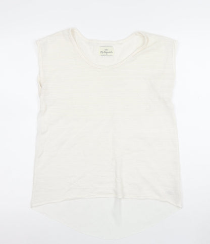Next Women's Ivory Knit Sleeveless Crew Neck Top Size 10