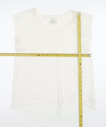 Next Women's Ivory Knit Sleeveless Crew Neck Top Size 10