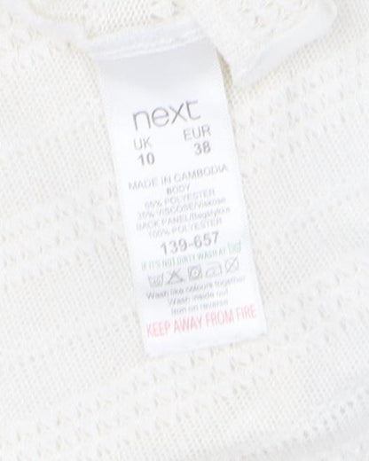 Next Women's Ivory Knit Sleeveless Crew Neck Top Size 10