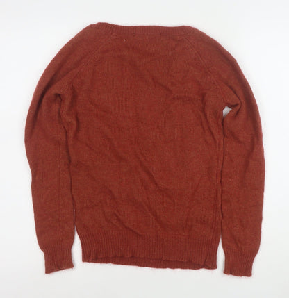 Marks and Spencer Women Brown Angora Blend Crew Neck Jumper Size 10