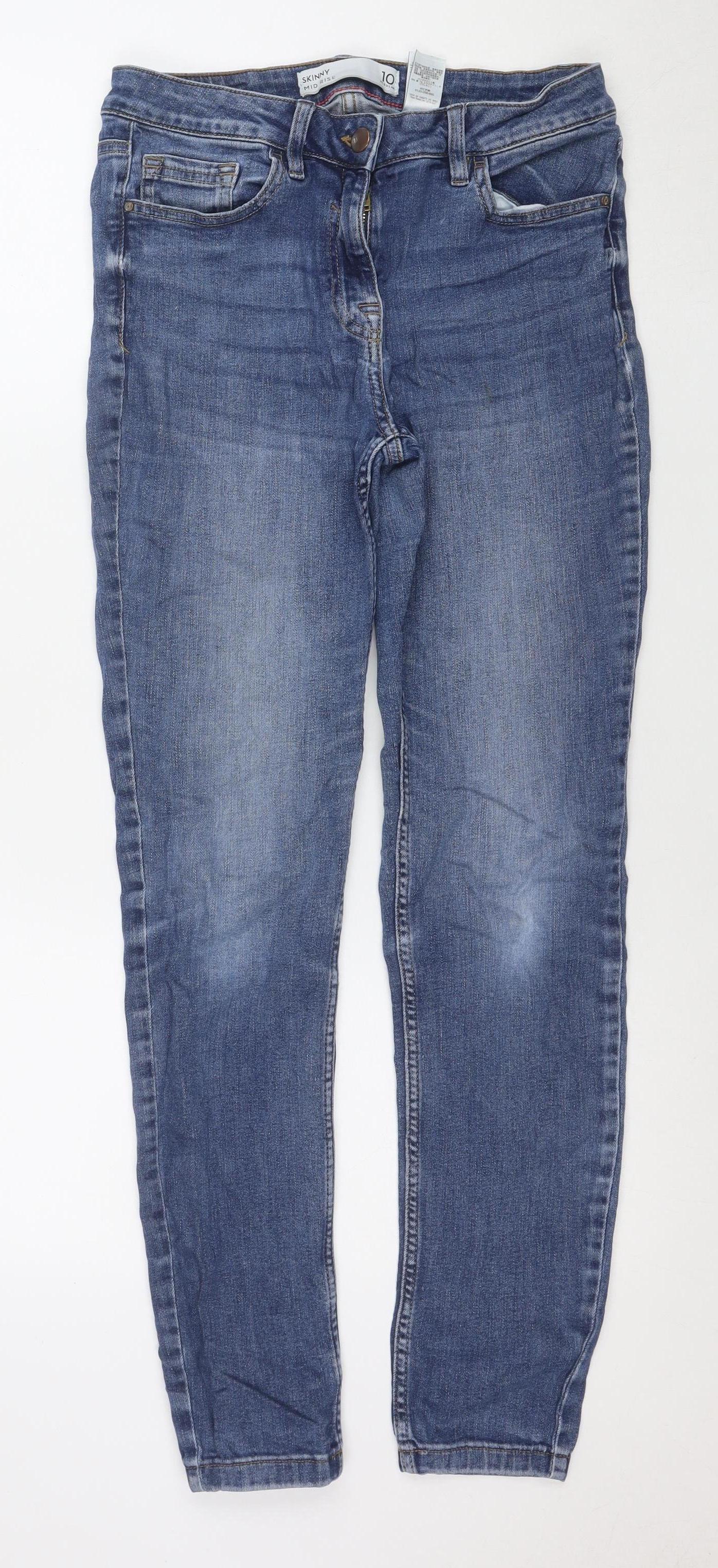 Next Women Blue Skinny Mid Rise Stretch Denim Jeans Size 10 Regular