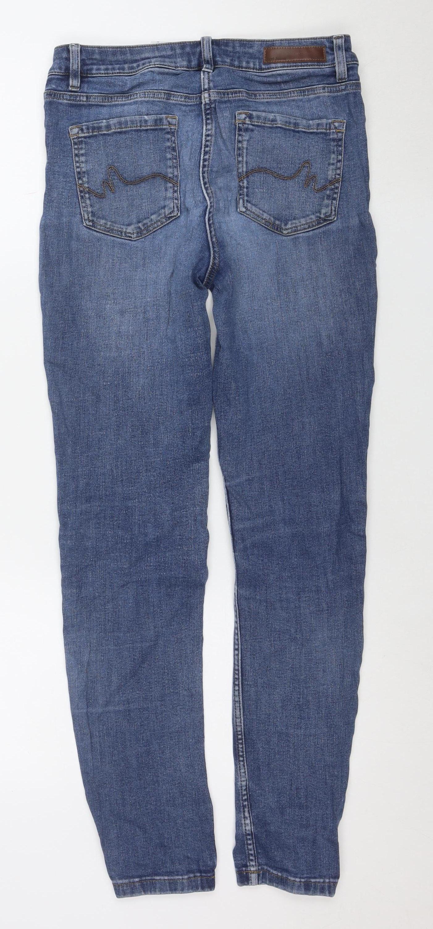Next Women Blue Skinny Mid Rise Stretch Denim Jeans Size 10 Regular
