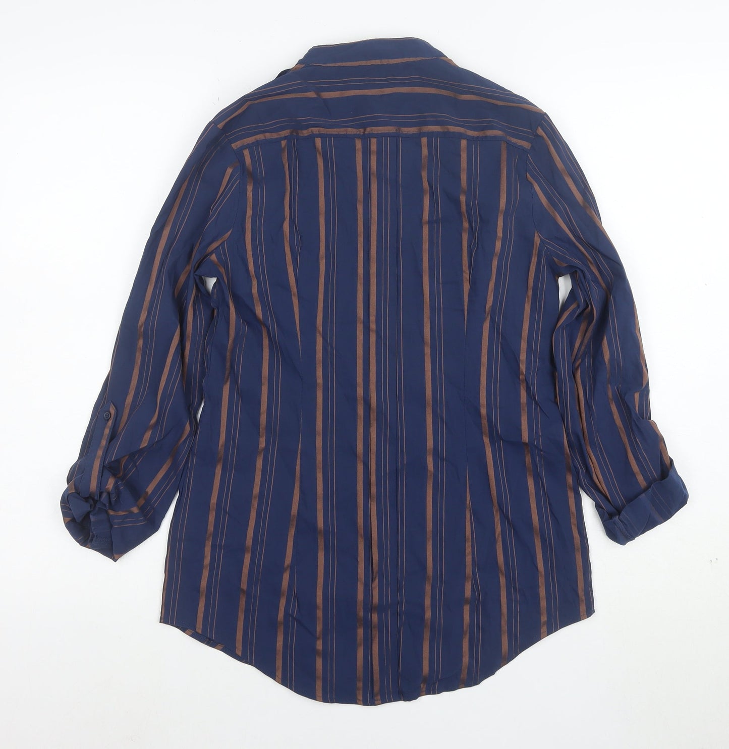 Next Women's Blue Striped Long Sleeve Button-Up Shirt UK 10