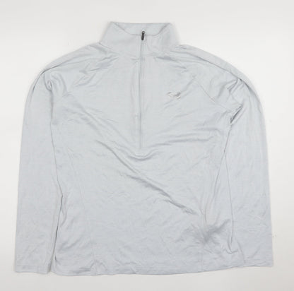 Under Armour Womens Grey Long Sleeve 1/4 Zip Active T-Shirt Size L