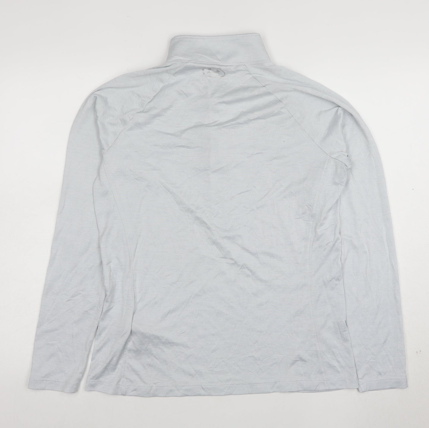 Under Armour Womens Grey Long Sleeve 1/4 Zip Active T-Shirt Size L
