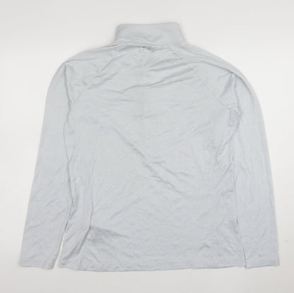 Under Armour Womens Grey Long Sleeve 1/4 Zip Active T-Shirt Size L