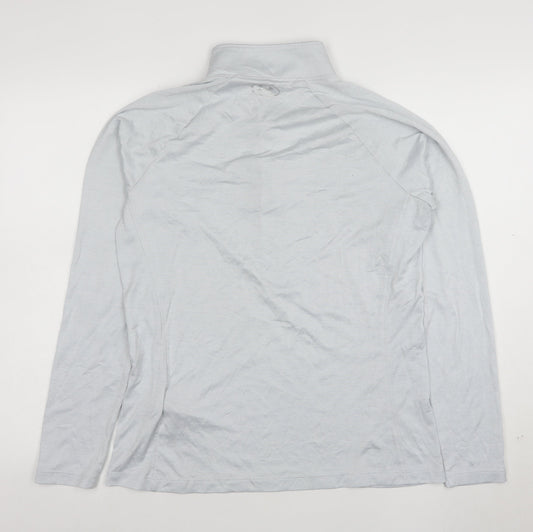 Under Armour Womens Grey Long Sleeve 1/4 Zip Active T-Shirt Size L