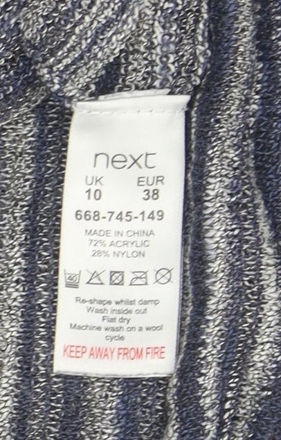 Next Women's Blue Striped Crew Neck Long Sleeve Pullover Jumper Size 10