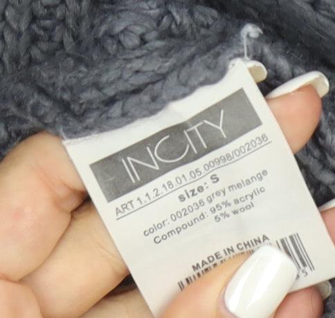 INCITY Women’s Grey Knit Open Cardigan Jumper Size S