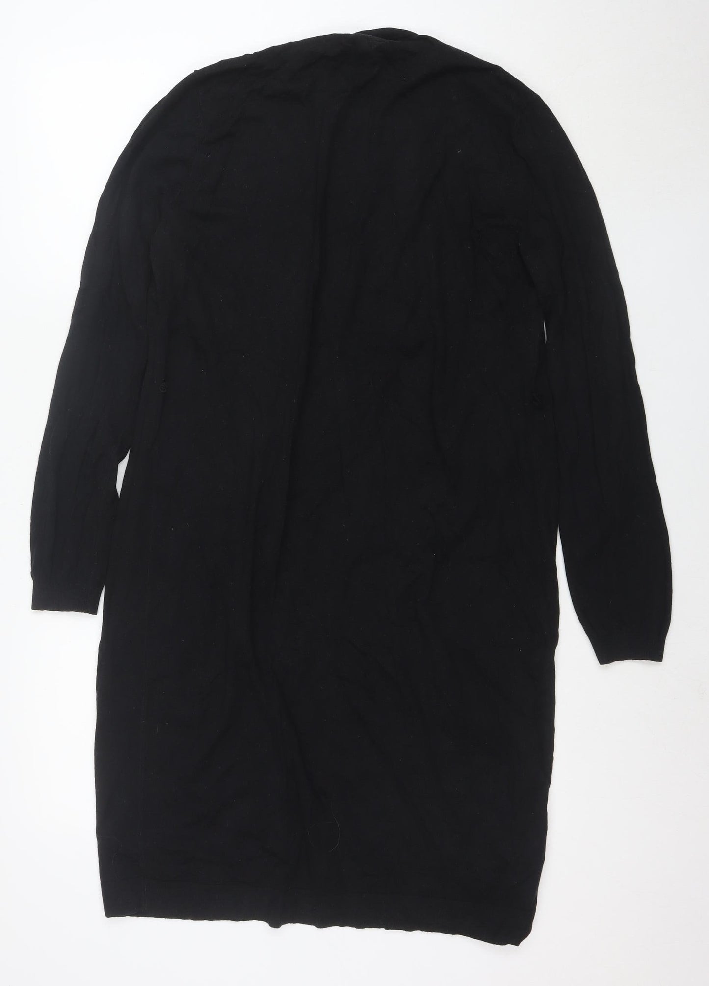 Next Women's Black Size 12 Long Sleeve Cotton Blend Cardigan