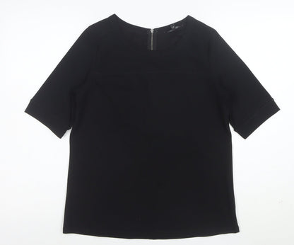 MSA Women’s Black Size 10 Short Sleeve Zip Back Blouse