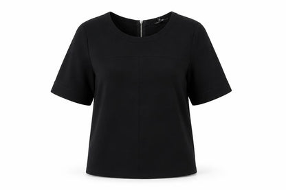 MSA Women’s Black Size 10 Short Sleeve Zip Back Blouse