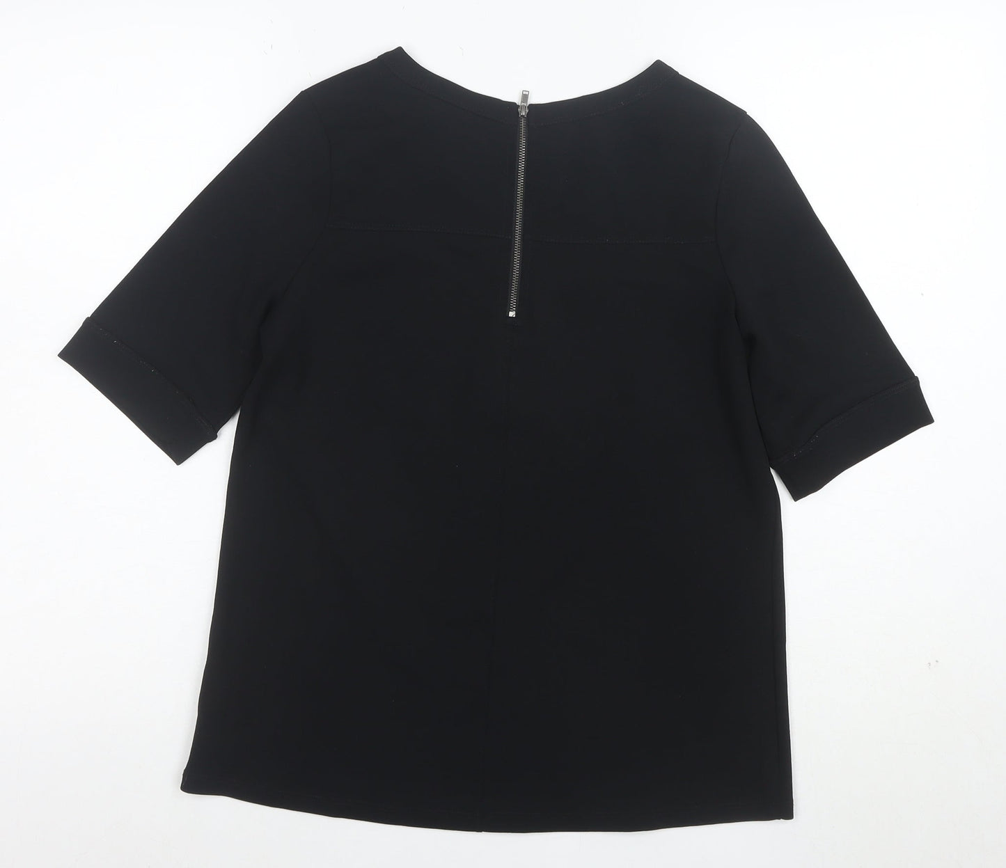 MSA Women’s Black Size 10 Short Sleeve Zip Back Blouse