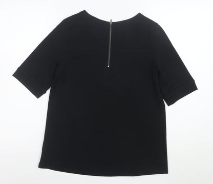 MSA Women’s Black Size 10 Short Sleeve Zip Back Blouse