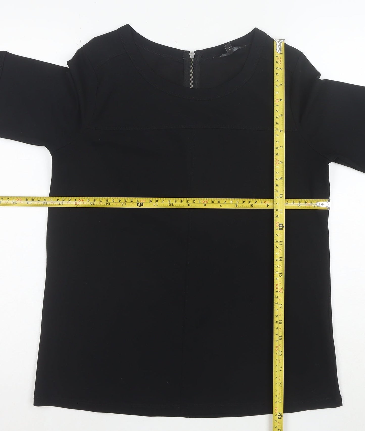 MSA Women’s Black Size 10 Short Sleeve Zip Back Blouse