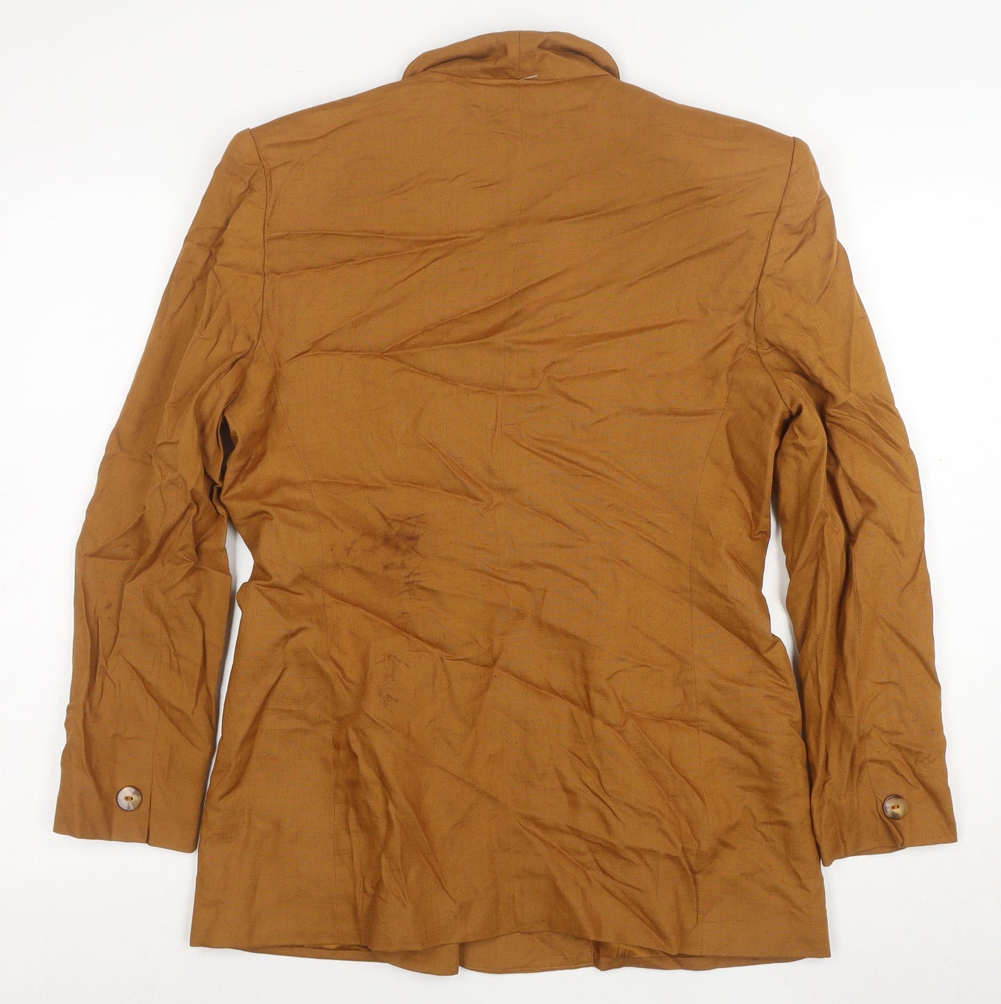 Jones New York Women’s Brown Linen Blend Double-Breasted Blazer Size 12