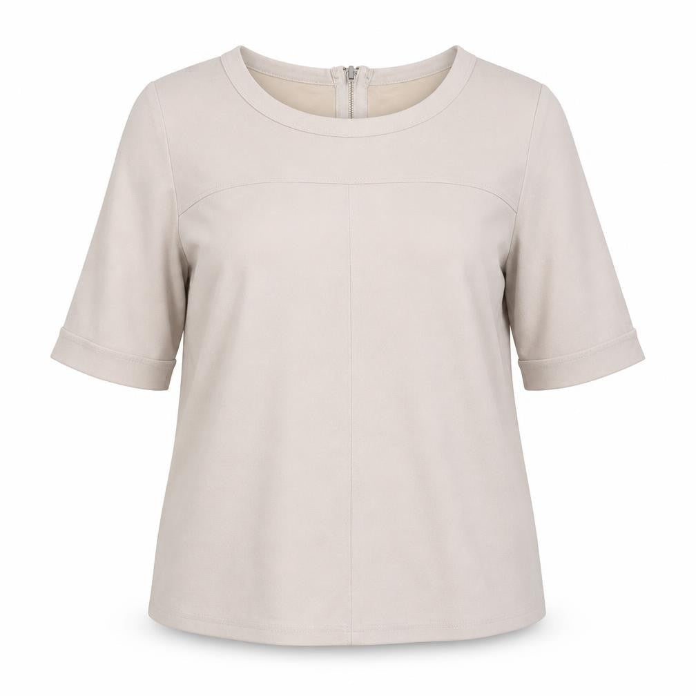 Next Women's Beige Short Sleeve Boat Neck Blouse UK 10