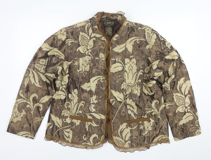 Allure Women's Brown Floral Jacquard Suit Jacket L Regular Fit