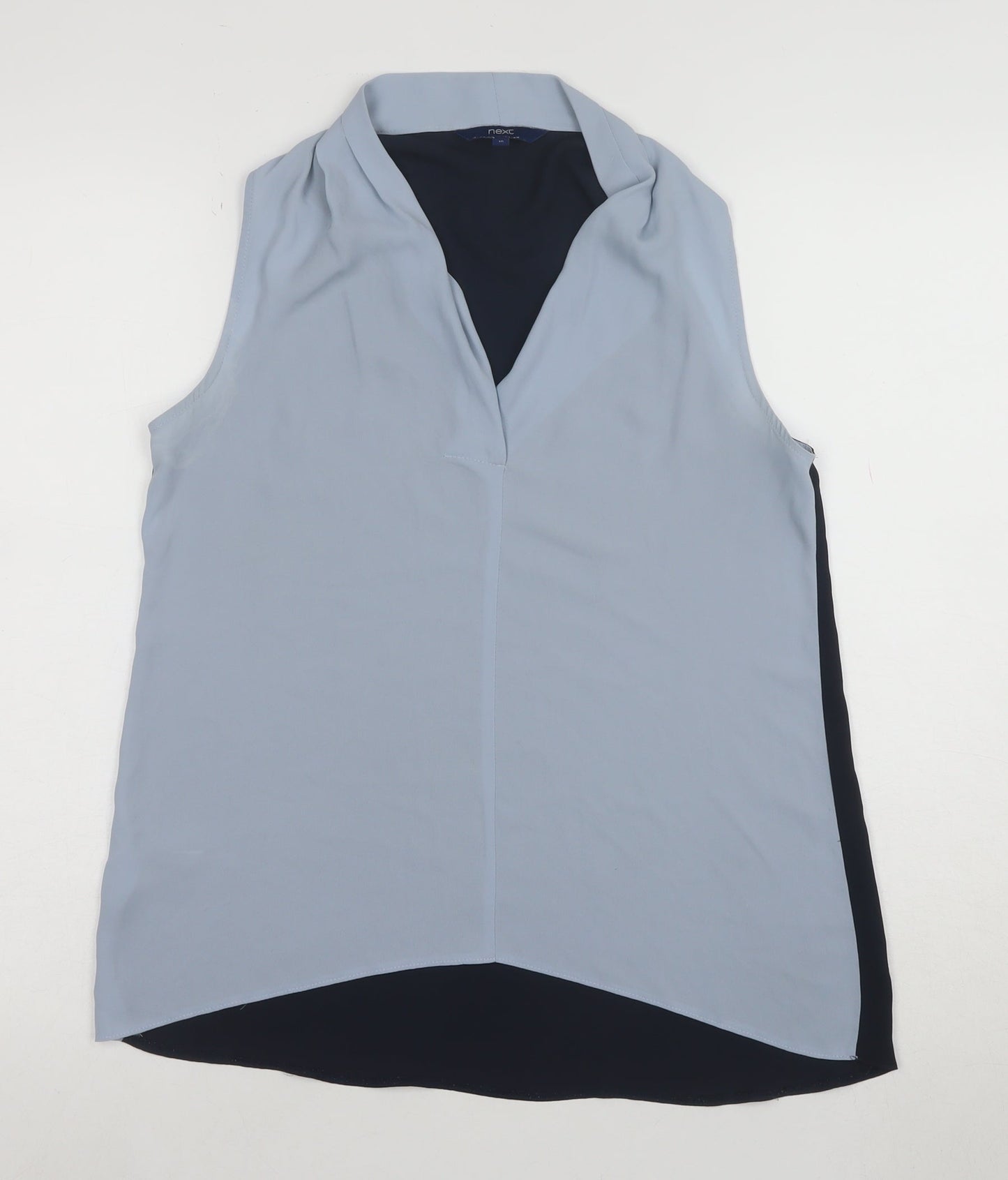 Next Women’s Blue Sleeveless V-Neck Chiffon Blouse Size 10