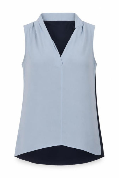 Next Women’s Blue Sleeveless V-Neck Chiffon Blouse Size 10
