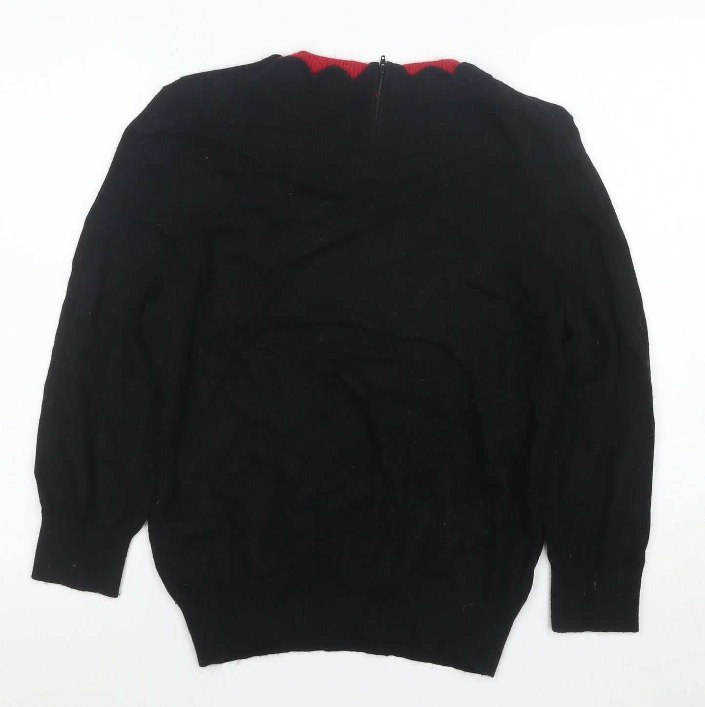 Hobbs Women’s Black Wool Angora Cashmere Pullover Jumper Size 16