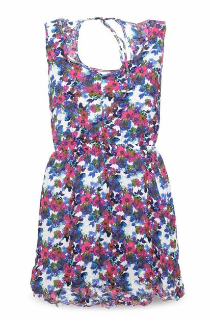 Next Women's Multicoloured Floral Skater Dress Size 10 Sleeveless