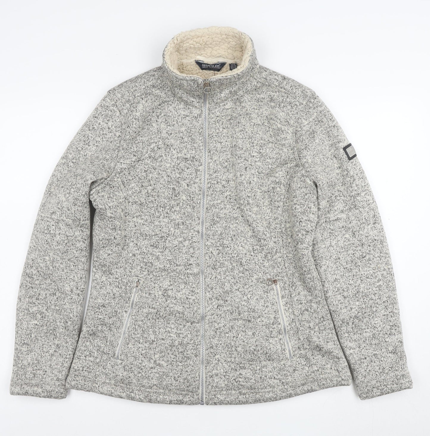 Regatta Great Outdoors Womens Grey Fleece Jacket UK 14 Full Zip Lined