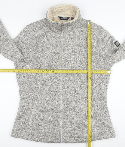 Regatta Great Outdoors Womens Grey Fleece Jacket UK 14 Full Zip Lined