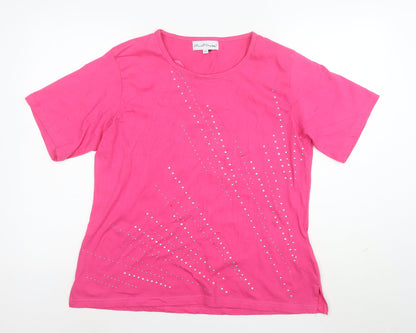 Mudd & Water Women’s Pink Studded Cotton T-Shirt XL