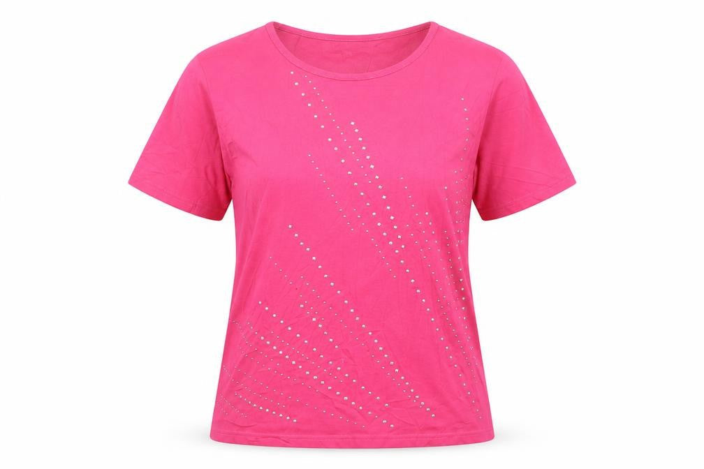 Mudd & Water Women’s Pink Studded Cotton T-Shirt XL